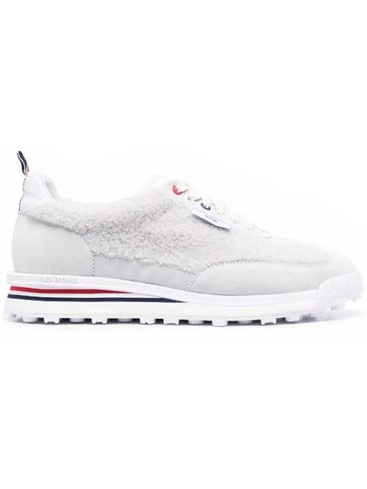 Shearling Tech Runner Low Top Sneakers White - THOM BROWNE - BALAAN 2