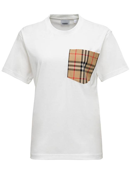 Vintage Check Pocket Cotton Oversized Short Sleeve T-Shirt White - BURBERRY - BALAAN 1