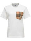 Vintage Check Pocket Cotton Oversized Short Sleeve T-Shirt White - BURBERRY - BALAAN.