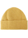 Paris Logo Patch Knit Beanie Yellow - AMI - BALAAN 3