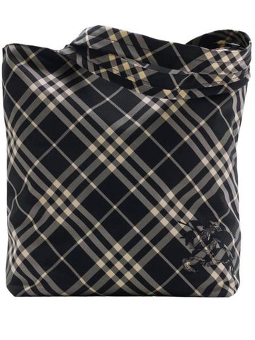 EKD Appliqué Check Tote Bag Black - BURBERRY - BALAAN 1