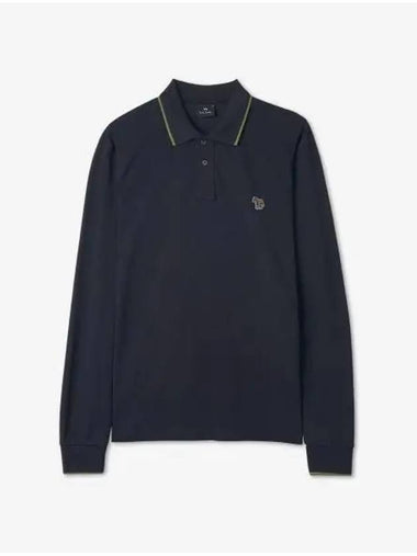 Regular fit pique zebra polo shirt navy M2R142MZK2158049 - PAUL SMITH - BALAAN 1