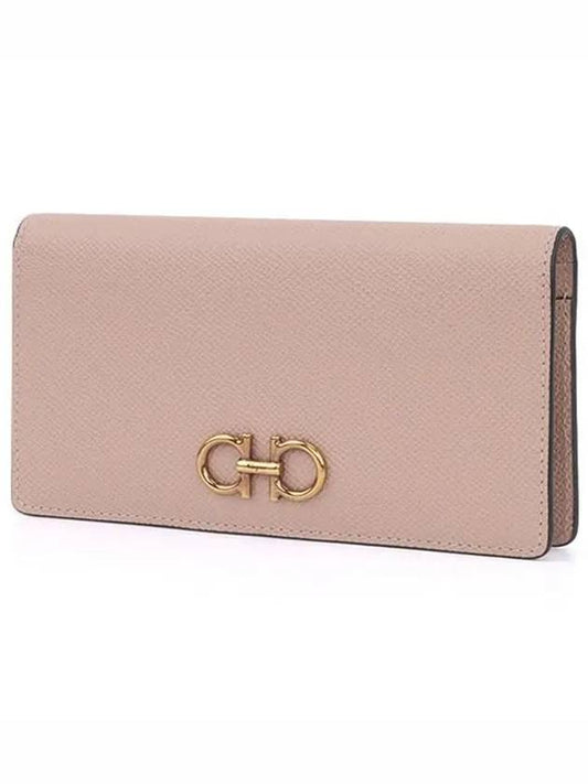 Gancini Continental Long Wallet Amaretti - SALVATORE FERRAGAMO - BALAAN.