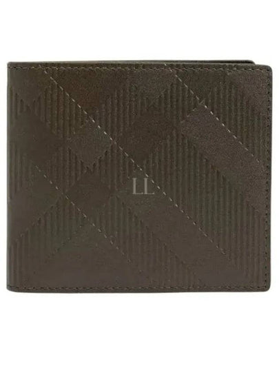 Check Foldable Half Wallet Green - BURBERRY - BALAAN 2