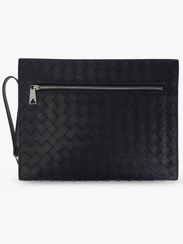 Bottega Veneta ‘Classic Intrecciato Medium’ Document Case, Men's, Navy Blue - BOTTEGA VENETA - BALAAN 3