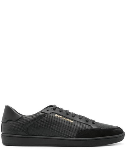 Court Classic Perforated Leather Low Top Sneakers Black - SAINT LAURENT - BALAAN 2