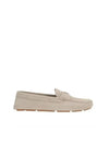 Triangle Logo Suede Driving Shoes Beige - PRADA - BALAAN 1