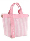 Golf Tennis Stripe Medium Tote Bag Pouch Pink - AVAVE - BALAAN 3