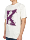 Men's Varsity K Logo Cotton Short Sleeve T-Shirt Off White - KENZO - BALAAN 3