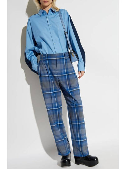 Marni Plaid Pattern Pants, Women's, Blue - MARNI - BALAAN 2