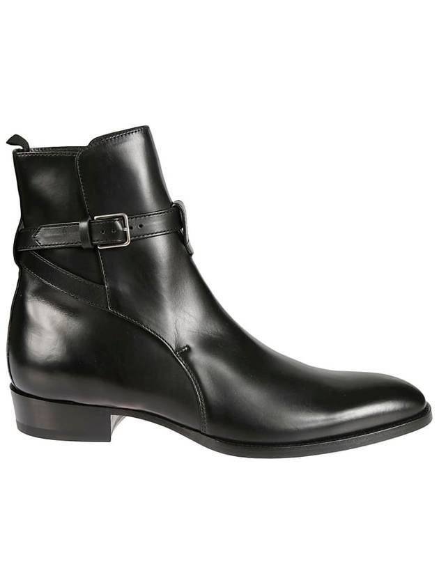 Wyatt Jodhpur Smooth Leather Angle Boots Black - SAINT LAURENT - BALAAN 1