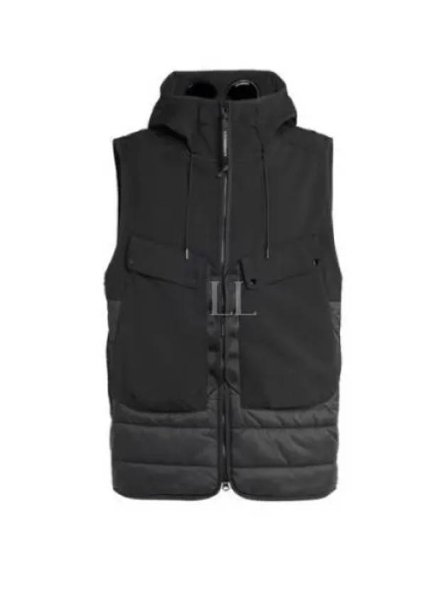 Shell R Mix Goggle Hooded Padded Vest Black - CP COMPANY - BALAAN 2