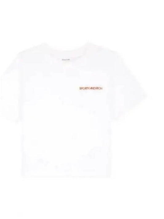 Embroidered Logo Short Sleeve T-Shirt White - SPORTY & RICH - BALAAN 2