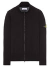 Wappen Patch Cotton Zip-Up Cardigan Black - STONE ISLAND - BALAAN 2