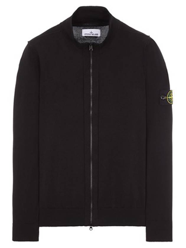 Wappen Patch Cotton Zip-Up Cardigan Black - STONE ISLAND - BALAAN 2