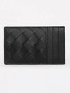 Intrecciato Leather Card Wallet Black - BOTTEGA VENETA - BALAAN 3