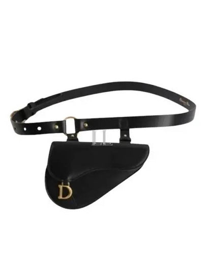 Saddle Detachable 20MM Pouch Leather Belt Black - DIOR - BALAAN 2