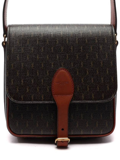 Monogram Buckle Medium Satchel Cross Bag Brown - SAINT LAURENT - BALAAN 2