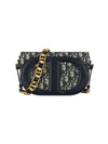 CD Signature Oblique Jacquard Shoulder Bag Blue - DIOR - BALAAN 1