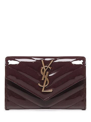 Cassandra Matelasse Half Wallet Red - SAINT LAURENT - BALAAN 1