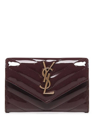 Cassandra Matelasse Half Wallet Red - SAINT LAURENT - BALAAN 1