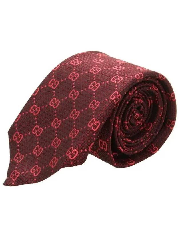 GG Silk Jacquard Tie Bordeaux - GUCCI - BALAAN 2