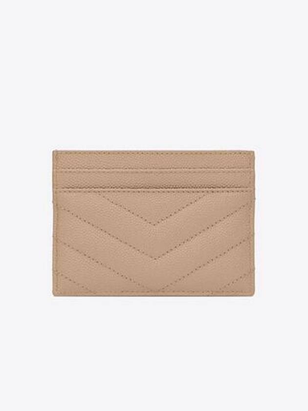 Gold Hardware Matelasse Caviar Leather Card Wallet Dark Beige - SAINT LAURENT - BALAAN 4