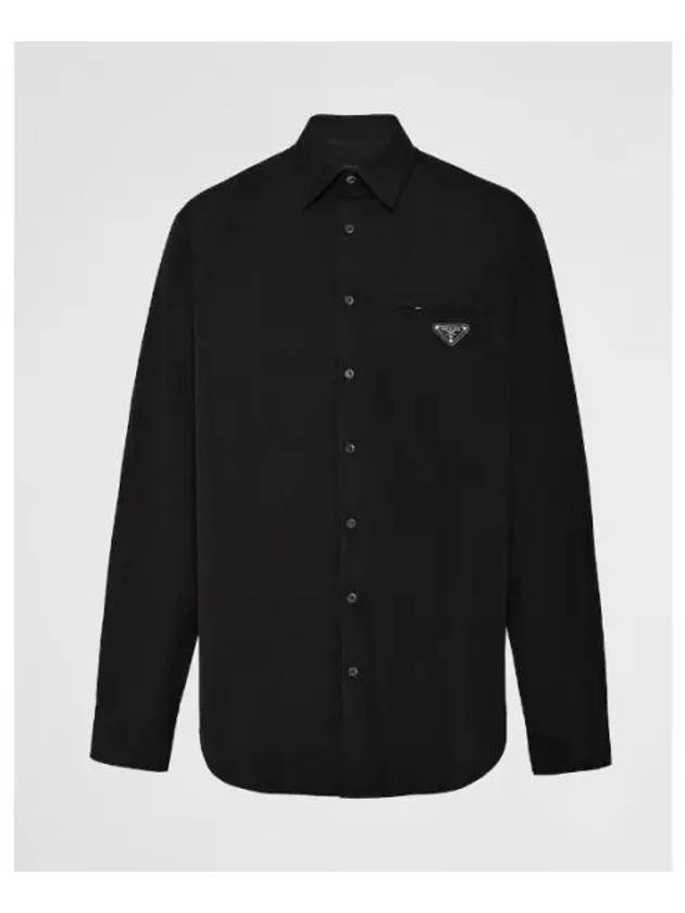 Cotton Long Sleeve Shirt Black - PRADA - BALAAN 2