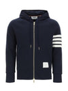 Engineered 4 Bar Diagonal Zip Up Hoodie Navy - THOM BROWNE - BALAAN 3