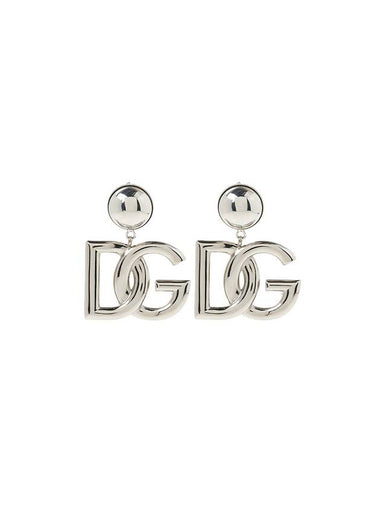 DG Logo Clip On Earrings Silver - DOLCE&GABBANA - BALAAN 1