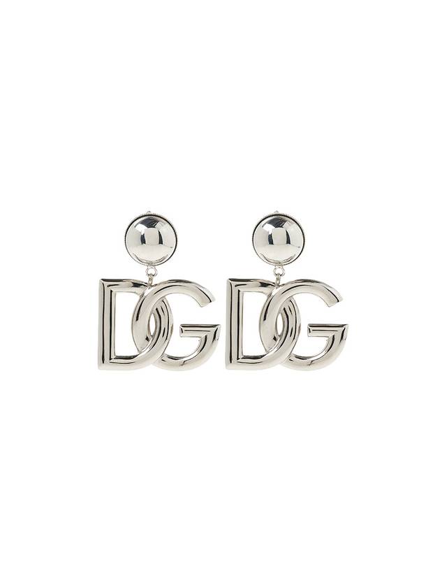 DG Logo Clip On Earrings Silver - DOLCE&GABBANA - BALAAN 1