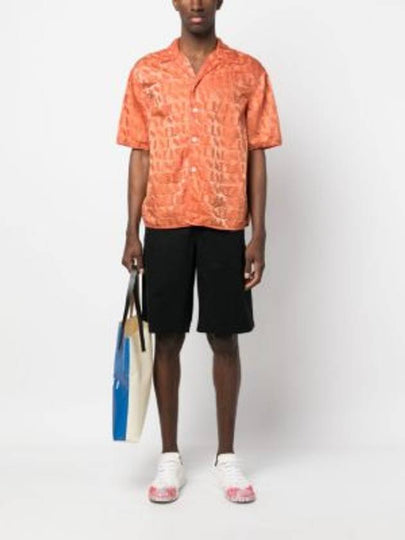 Monogram Logo Jacquard Short Sleeve Shirt Orange - SUNNEI - BALAAN 2