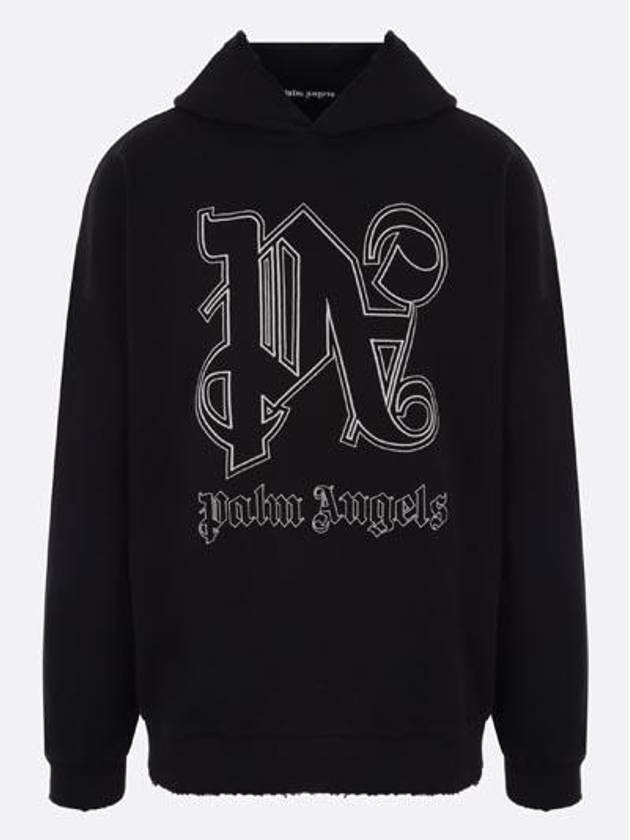 Monogram Popover Hoodie Black PMBB126E23FLE0011003 - PALM ANGELS - BALAAN 2