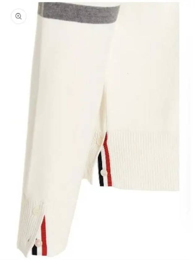 4 Bar Armband Milano Stitch Knit Top White - THOM BROWNE - BALAAN 4