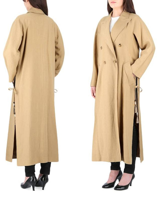 Madame Alpaca Linen Trench Coat Beige - MAX MARA - BALAAN 2