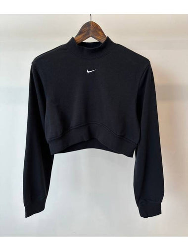 Cropped Sweatshirt FN2477 010 Black WOMENS L XL Asian Fit - NIKE - BALAAN 1