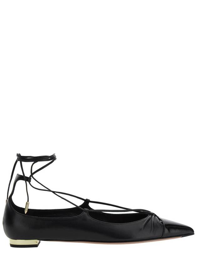 'Gabi' Ballet Shoes With Criss-Crossed Ankle Strap In Leather Woman - AQUAZZURA - BALAAN 1