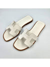 Oran Calfskin Slippers Blanc - HERMES - BALAAN 8