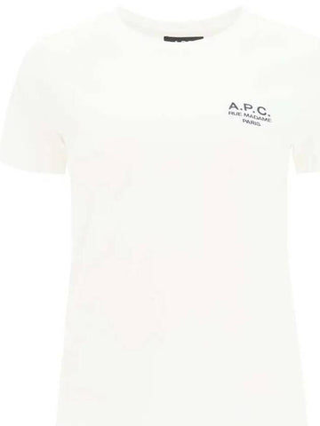 Denise Denise Logo Embroidered Short Sleeve TShirt White - A.P.C. - BALAAN 1