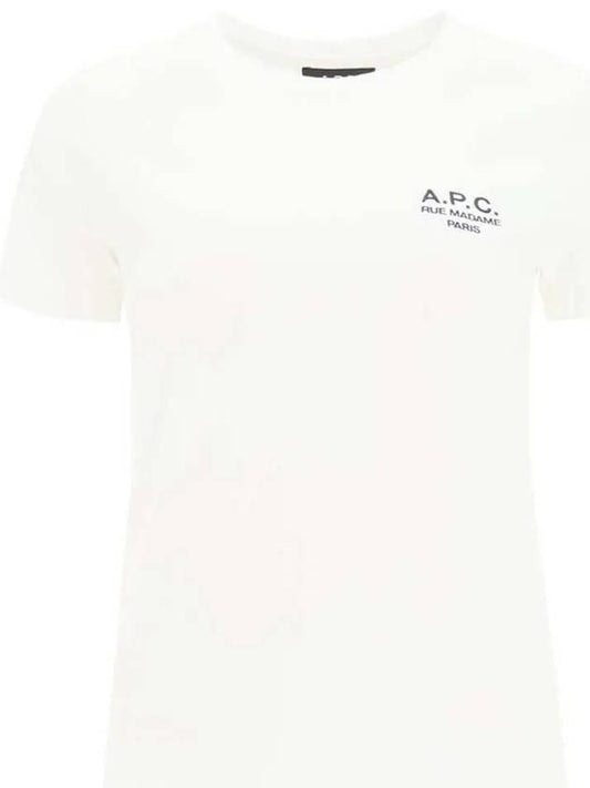 Denise Denise Logo Embroidered Short Sleeve TShirt White - A.P.C. - BALAAN 1