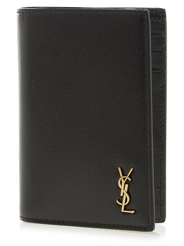 Monogram Gold Hardware Bifold Wallet Black - SAINT LAURENT - BALAAN 2