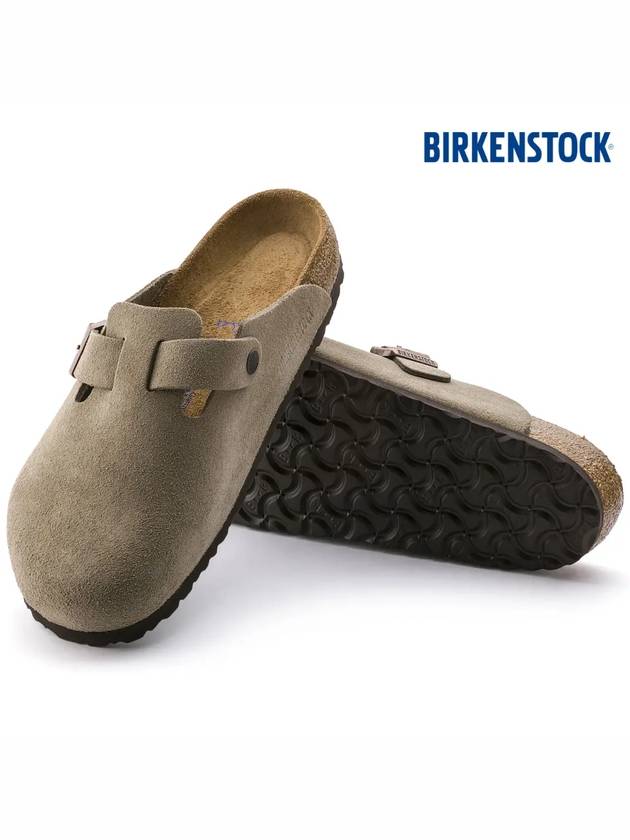 Boston Soft Footbed Suede Leather Sandals Taupe - BIRKENSTOCK - BALAAN 4