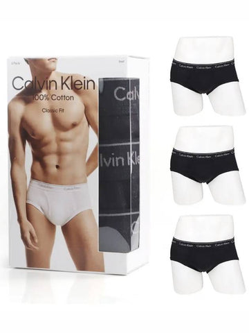 Men s Underwear Cotton Classic Briefs Black 3 Piece Set NB3999 001 - CALVIN KLEIN - BALAAN 1