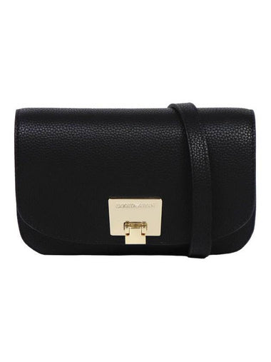 Grained Leather Mini Cross Bag Black - EMPORIO ARMANI - BALAAN 1