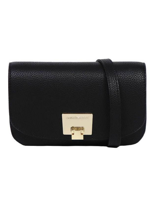 grained leather mini cross bag black - EMPORIO ARMANI - BALAAN.