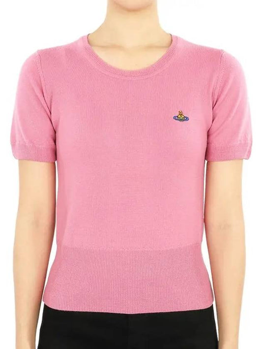 ORB Logo Short Sleeve Knit Top Pink - VIVIENNE WESTWOOD - BALAAN 2
