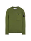 Wappen Patch Low Pocket Knit Top Olive - STONE ISLAND - BALAAN 2