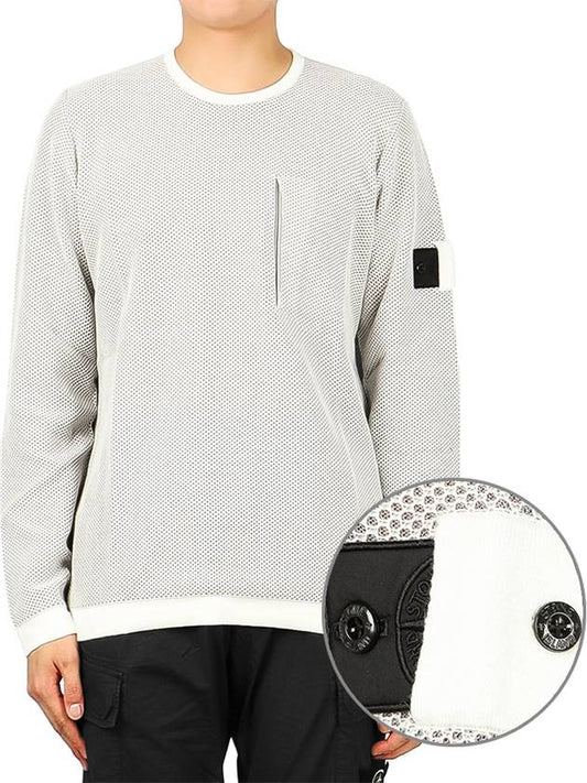 Shadow Project Mesh Sweatshirt White Gray - STONE ISLAND - BALAAN.