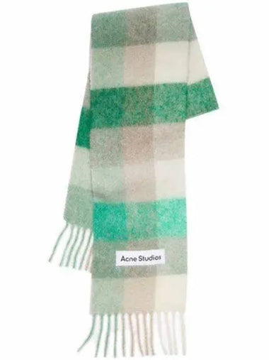 Studios Mohair Check Muffler Gray Green - ACNE STUDIOS - BALAAN 1