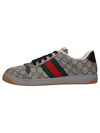 Screener Sneakers Beige Ebony GG Supreme - GUCCI - BALAAN 1